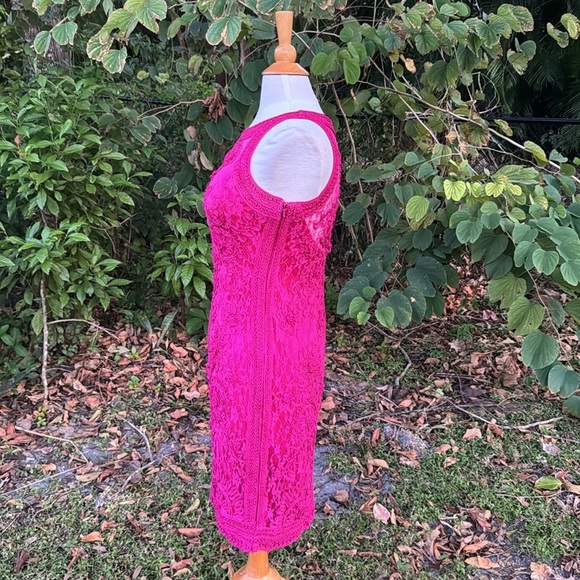 Sue Wong Pink Midi Dress with Elegant Design - Picture 4 of 8